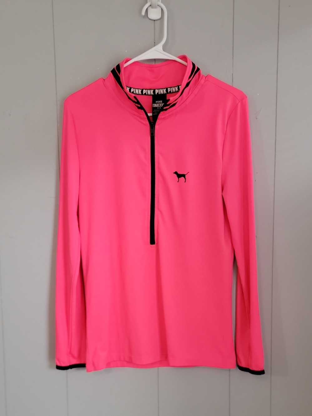 Pink Victoria Secret Women's Medium Pink Quater Zip Track Top